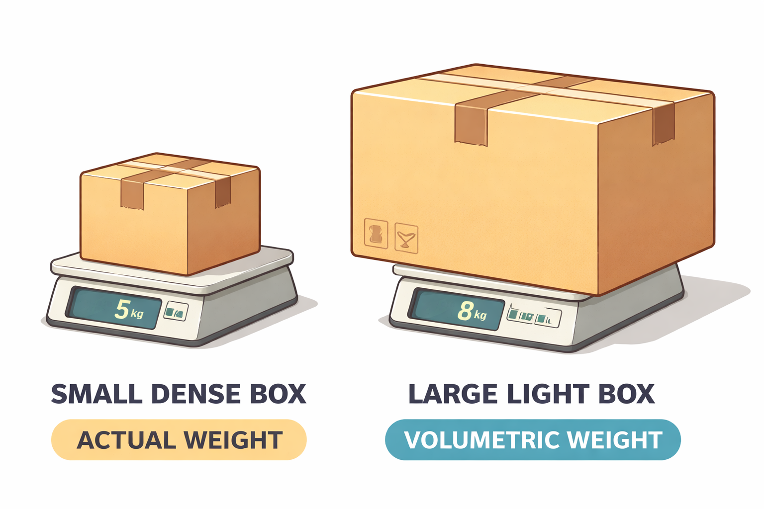 Volumetric Weight vs Actual Weight: How Couriers Charge in India